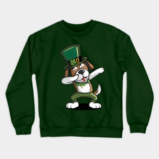 St Patricks Day Dabbing Dog Crewneck Sweatshirt